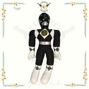 Vintage 1993 Saban Stuffed Mighty Morphin Power Action Pal Black Ranger Zack